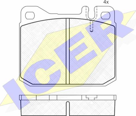 Icer 151149 - Комплект спирачно феродо, дискови спирачки vvparts.bg