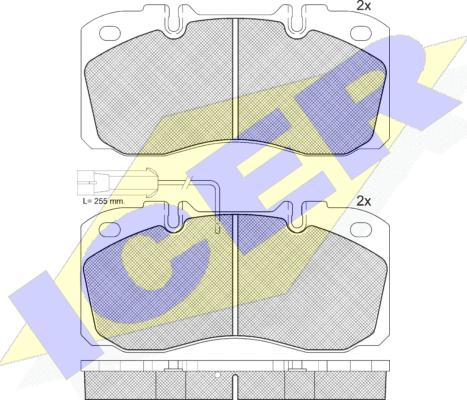 Icer 151161-203 - Комплект спирачно феродо, дискови спирачки vvparts.bg