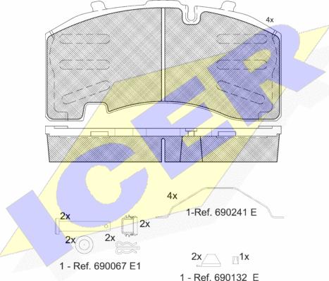 Icer 151830-066 - Комплект спирачно феродо, дискови спирачки vvparts.bg