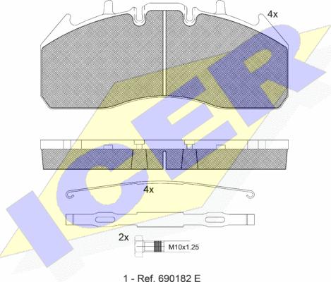 Icer 151831-066 - Комплект спирачно феродо, дискови спирачки vvparts.bg