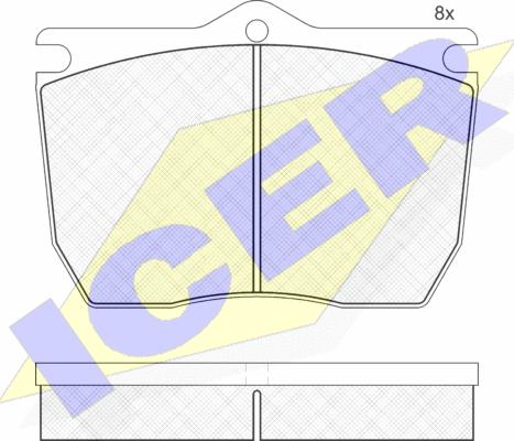 Icer 160435 - Комплект спирачно феродо, дискови спирачки vvparts.bg