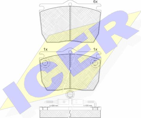 Icer 161032 - Комплект спирачно феродо, дискови спирачки vvparts.bg