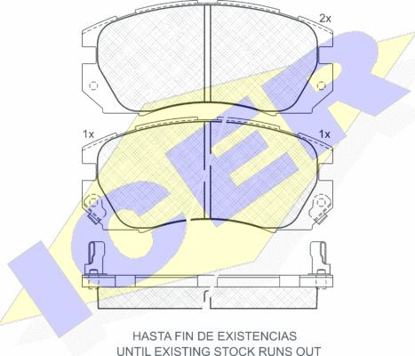 Icer 180999 - Комплект спирачно феродо, дискови спирачки vvparts.bg