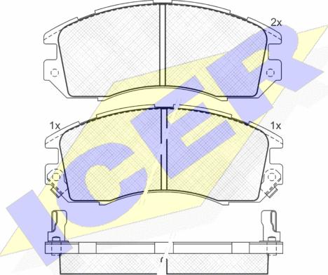 Icer 180998 - Комплект спирачно феродо, дискови спирачки vvparts.bg