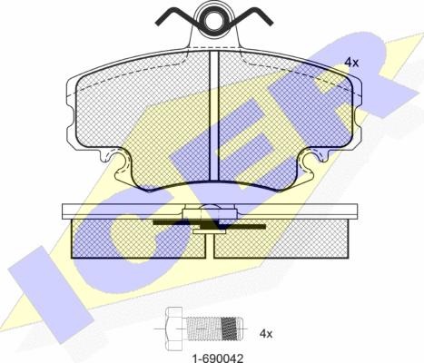 Icer 180993-204 - Комплект спирачно феродо, дискови спирачки vvparts.bg