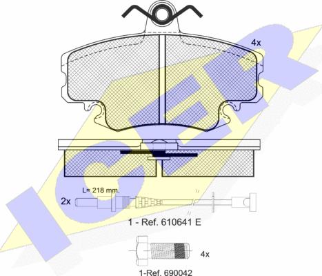 Icer 180993-700 - Комплект спирачно феродо, дискови спирачки vvparts.bg