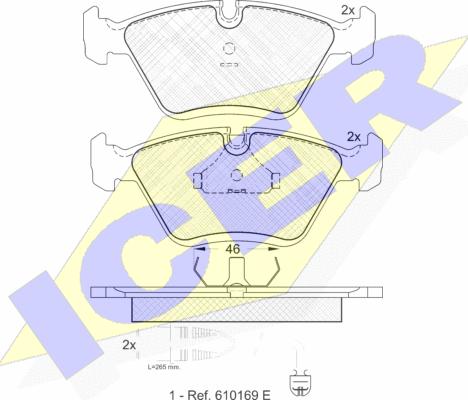 Icer 180992 - Комплект спирачно феродо, дискови спирачки vvparts.bg