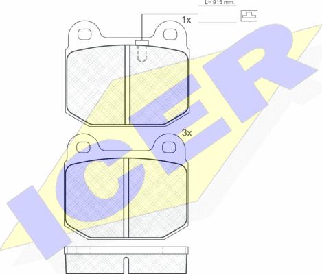Icer 180946 - Комплект спирачно феродо, дискови спирачки vvparts.bg