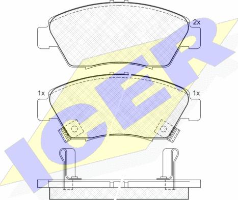 Icer 180959 - Комплект спирачно феродо, дискови спирачки vvparts.bg