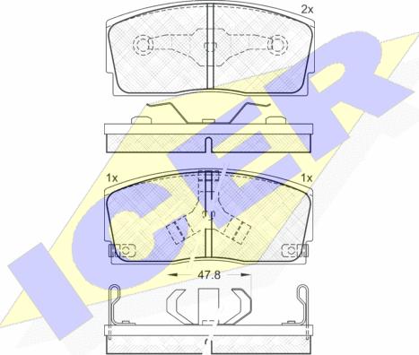 Icer 180951 - Комплект спирачно феродо, дискови спирачки vvparts.bg