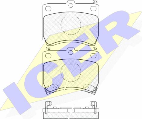 Icer 180969 - Комплект спирачно феродо, дискови спирачки vvparts.bg