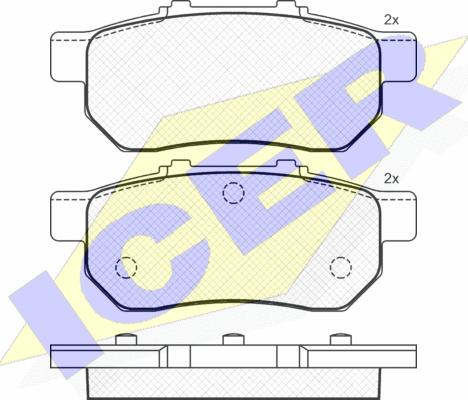 Icer 180960 - Комплект спирачно феродо, дискови спирачки vvparts.bg