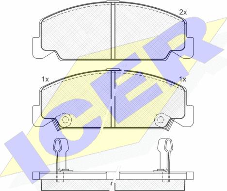 Icer 180961 - Комплект спирачно феродо, дискови спирачки vvparts.bg