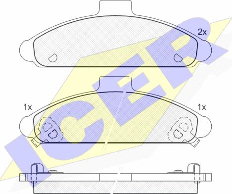 Icer 180963 - Комплект спирачно феродо, дискови спирачки vvparts.bg