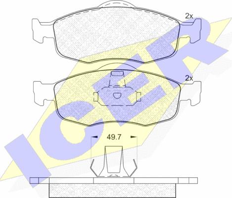 Icer 180916 - Комплект спирачно феродо, дискови спирачки vvparts.bg