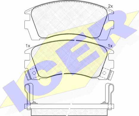 Icer 180984 - Комплект спирачно феродо, дискови спирачки vvparts.bg