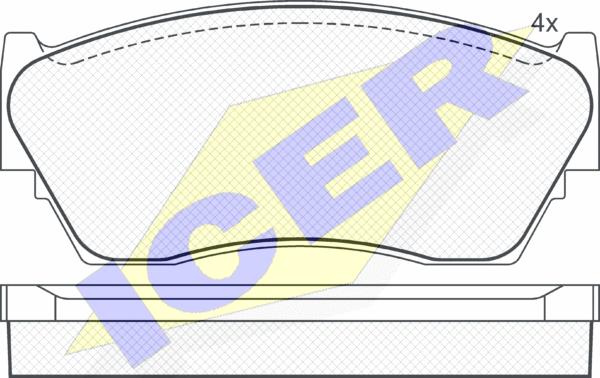 Icer 180937 - Комплект спирачно феродо, дискови спирачки vvparts.bg