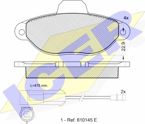 Icer 180924 - Комплект спирачно феродо, дискови спирачки vvparts.bg