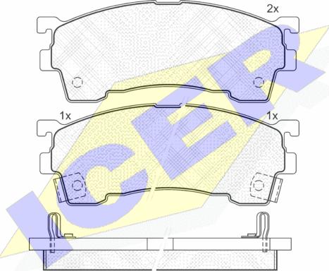 Icer 180971-203 - Комплект спирачно феродо, дискови спирачки vvparts.bg