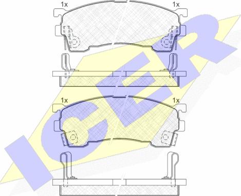 Icer 180971 - Комплект спирачно феродо, дискови спирачки vvparts.bg