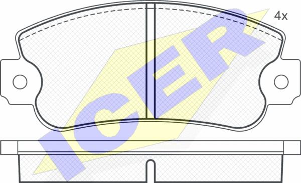 Icer 180496 - Комплект спирачно феродо, дискови спирачки vvparts.bg