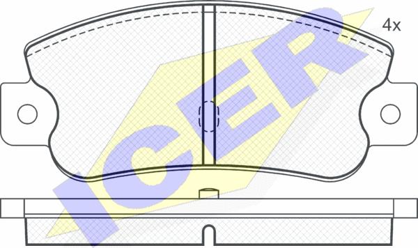 Icer 180490 - Комплект спирачно феродо, дискови спирачки vvparts.bg