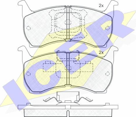 Icer 180446 - Комплект спирачно феродо, дискови спирачки vvparts.bg