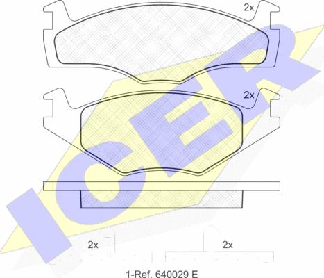 Icer 180459 - Комплект спирачно феродо, дискови спирачки vvparts.bg