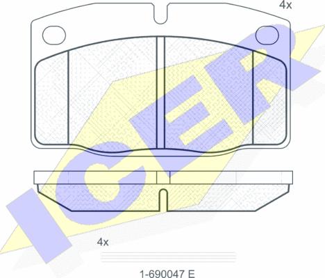 Icer 180454-066 - Комплект спирачно феродо, дискови спирачки vvparts.bg