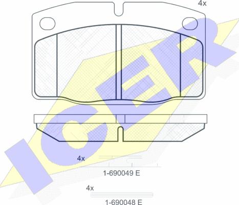 Icer 180454-073 - Комплект спирачно феродо, дискови спирачки vvparts.bg