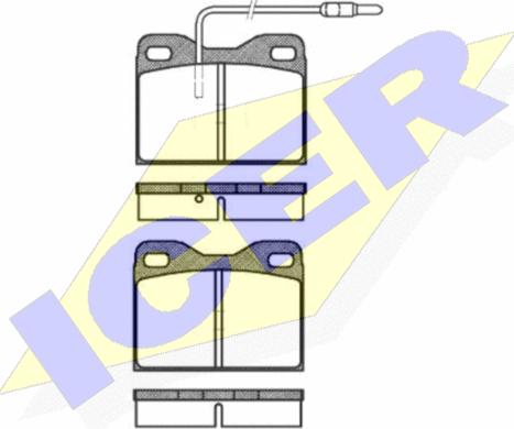 Icer 180458 - Комплект спирачно феродо, дискови спирачки vvparts.bg