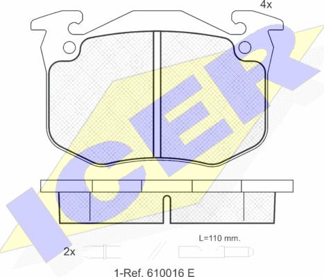 Icer 180469 - Комплект спирачно феродо, дискови спирачки vvparts.bg