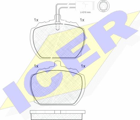 Icer 180406 - Комплект спирачно феродо, дискови спирачки vvparts.bg