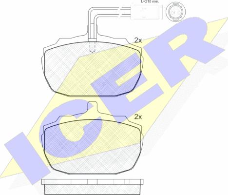 Icer 180407 - Комплект спирачно феродо, дискови спирачки vvparts.bg