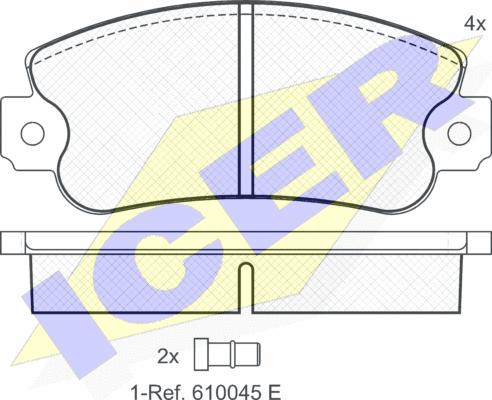 Icer 180418 - Комплект спирачно феродо, дискови спирачки vvparts.bg