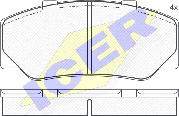 Icer 180472 - Комплект спирачно феродо, дискови спирачки vvparts.bg