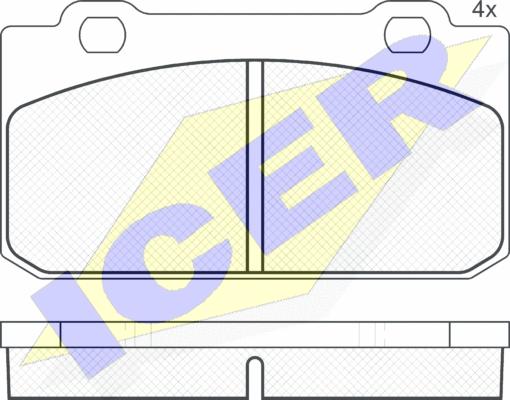 Icer 180477 - Комплект спирачно феродо, дискови спирачки vvparts.bg