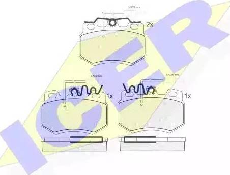 Icer 180555 - Комплект спирачно феродо, дискови спирачки vvparts.bg