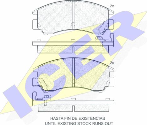 Icer 180509 - Комплект спирачно феродо, дискови спирачки vvparts.bg