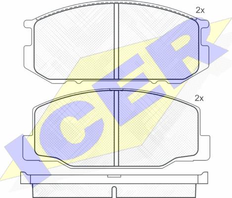 Icer 180500 - Комплект спирачно феродо, дискови спирачки vvparts.bg