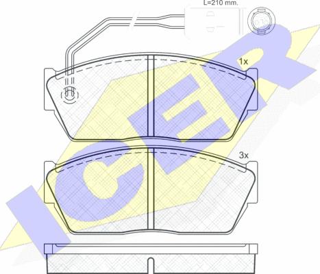 Icer 180536 - Комплект спирачно феродо, дискови спирачки vvparts.bg