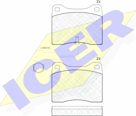 Icer 180528 - Комплект спирачно феродо, дискови спирачки vvparts.bg