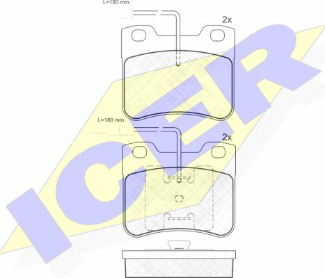 Icer 180691 - Комплект спирачно феродо, дискови спирачки vvparts.bg