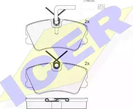 Icer 180698 - Комплект спирачно феродо, дискови спирачки vvparts.bg