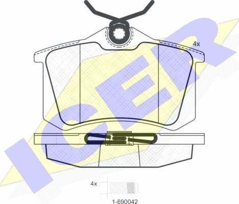 Icer 180697-700 - Комплект спирачно феродо, дискови спирачки vvparts.bg