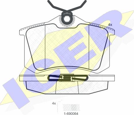 Icer 180697-703 - Комплект спирачно феродо, дискови спирачки vvparts.bg