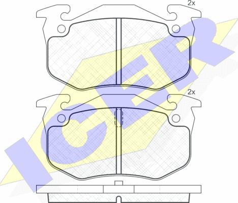 Icer 180649 - Комплект спирачно феродо, дискови спирачки vvparts.bg