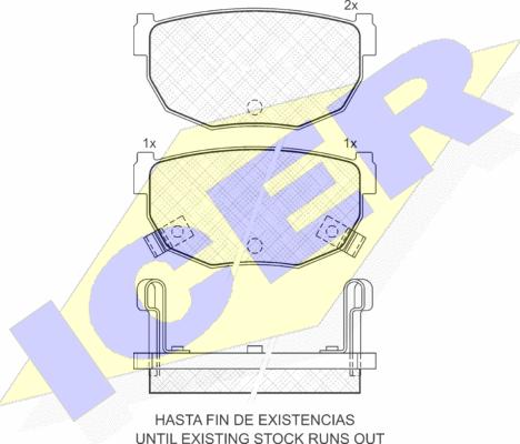 Icer 180646 - Комплект спирачно феродо, дискови спирачки vvparts.bg