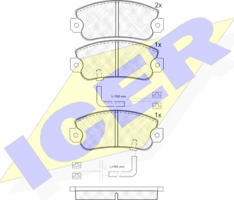 Icer 180658 - Комплект спирачно феродо, дискови спирачки vvparts.bg