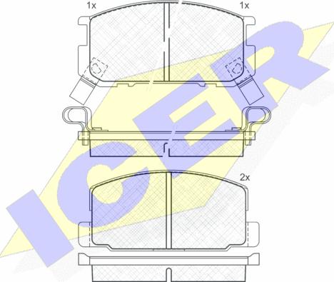 Icer 180605 - Комплект спирачно феродо, дискови спирачки vvparts.bg